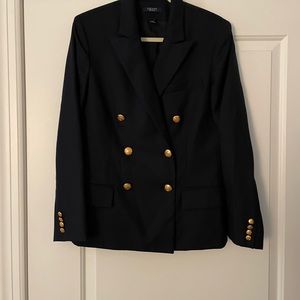 Chaps by Ralph Lauren classic double breasted navy 100% wool blazer.